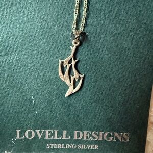 NEW VINTAGE *LOVELL DESIGNS*-STERLING SILVER "FISHES" W/8"NECKLACE